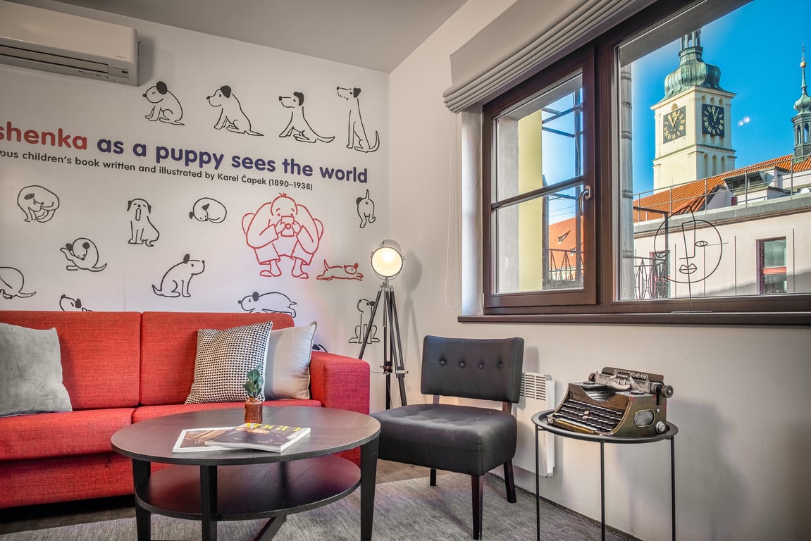 Mezonetový loft K. Čapek se střešní terasou
