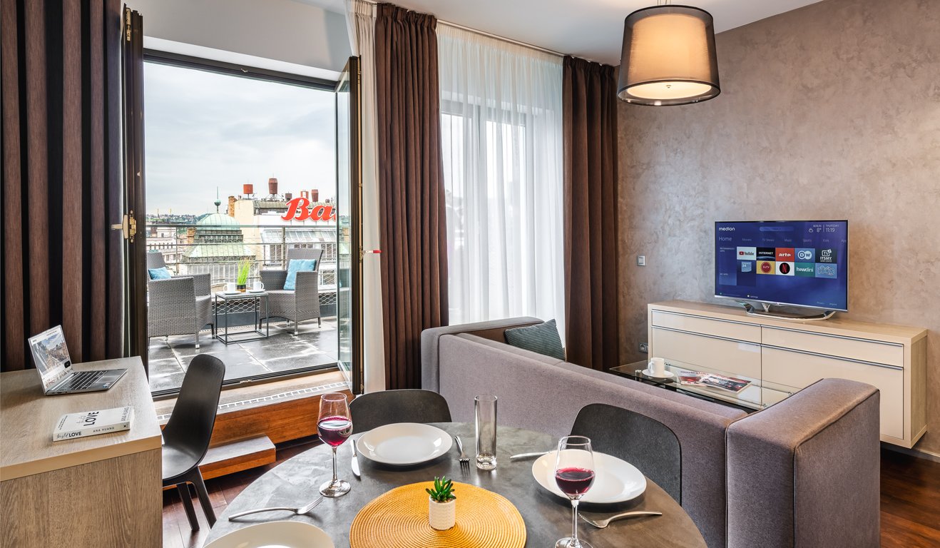 Apartmán se dvěma ložnicemi a terasou